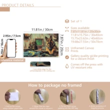 1pc Modern Wall Art Poster, Vintage Contemporary Decorative Art Style, Inspired By Fallout German Shepherd Canvas Art Print - Animal Ink Wall Hanging Decor, Framed Or Unframed, Room Decor, Home Decor, College Dorm Apartment Decor, Hotel, Home, Living Room, Bedroom, Bathroom And Office Wall Decor Gift