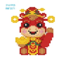 3500PCS Lucky Year Of Horse Building Blocks Toy DIY Decoration, Home Decor, Holiday Gift For Ages 14+, ABS Material, Ideal Holiday Present For Christmas And Halloween, Holiday Decoration, Christmas Decorations, Festive Atmosphere, Decorative Display, Creative Design, Construction, Large Structure, Assembly Kit, Collectible Display, Gamers - Multicolor - View 6