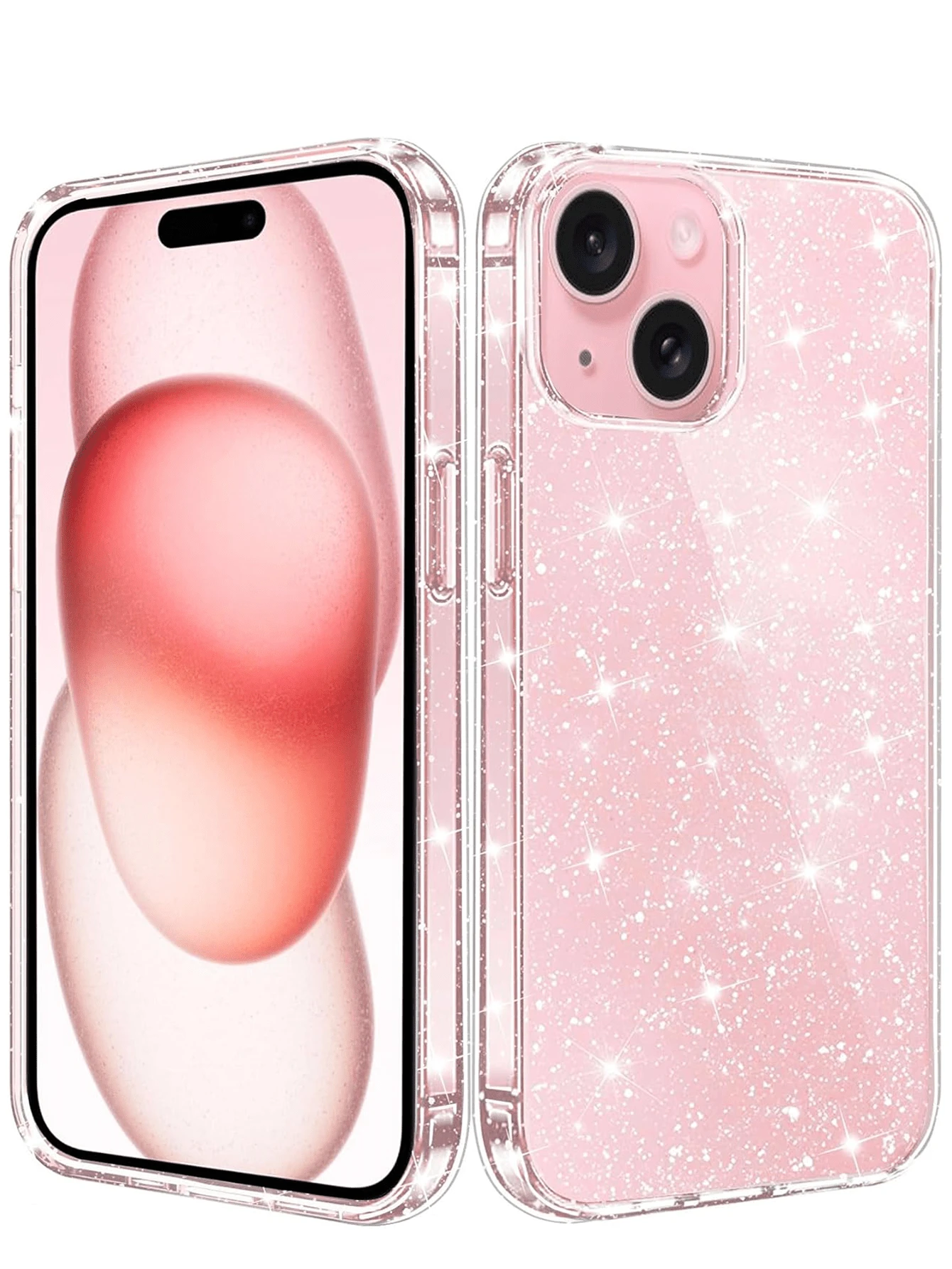 Glitter Case Compatible With Iphone 17 16 15 14 13 12 11 Pro Max Plus Mini Air 8 7 Plus Se3 Se2, Bling Sparkle Shockproof Phone Bumper Cover, Cute Sparkly For Women And Girls (Clear) - Clear - View 1