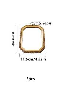 1pc Rectangular Retro-Look Wood Grain Embroidery Hoop (Embroidery Hoop/Decorative Frame/Picture Frame) (The Large Size Hoop Has Additional Holes That Are Not A Quality Issue, The Metal Head Can Be Unscrewed And Mounted Into These Empty Holes To Provide An Alternative Hanging Method) - Brown - View 12