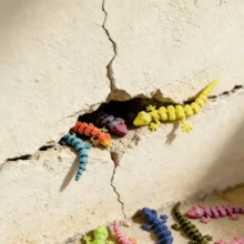 24 piezas de pequeños geckos de escritorio decorativos y lindos impresos en 3D, de colores degradados aleatorios, adecuados para coleccionar, decorar fiestas y regalos (color aleatorio/no limitado a los estilos mostrados) - Multicolor - Ver 7