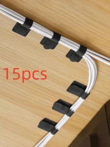 20pcs Durable Nylon Self-Adhesive Tie Wraps - White Circular Fasteners, Convenient For Power Cord Management, Flexible Multi-Purpose Home And Office Cable Tape, Cable Ties - Easy Cable Organizer And Management - Reusable And Durable Cable Straps, Suitable For Home And Office, Easy Cable Management, For Computer Cable Management, Desktop Wire Rack, Cable Organizer, Hook And Loop Straps (Random Color Style) - Black - View 15