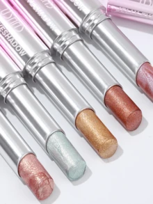 USHAS Eyeshadow & Highlighter Stick, 6 Colors Available, Fine Shimmer Highlighter, Jelly Texture, Smooth Application, Long-Lasting, Stick Design For Easy Carry And Use, Suitable For Daily, Festival, Party Makeup - #01 Frosted Pearl Gleam - View 9