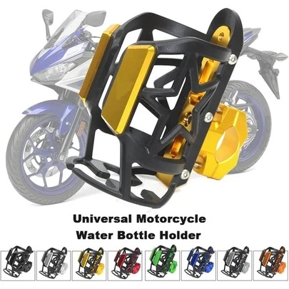 Motorcycle Water Bottle Drink Cup Holder, Electric Scooter CNC No-Drill Drink Holder, Adjustable Universal Bicycle Cup Holder, Motorcycle Installation Aluminum Alloy Thickened Modification Accessories, Treadmill, Exercise Bike Plastic Cup Holder, Offroad Vehicle Bumper, Suitable For Kawasaki, BMW, Ducati, Sanyang, KTM, SOCO, Suzuki And More.