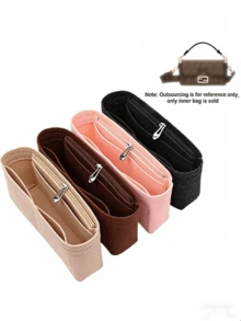 中号极简主义毛毡内衬钱包/手提包/化妆品收纳包 - 彩色 - 查看 1