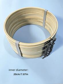 10pcs Bamboo Embroidery Hoops, 8cm/10cm/15cm/20cm