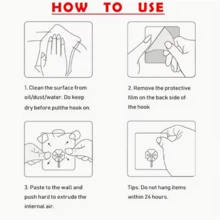 20pcs Powerful Transparent Adhesive Wall Hooks - Casual Style, Easy Installation Without Drilling, Plastic Heart-Shaped Practical Hooks, Suitable For Kitchen And Bathroom, Bathroom Storage, Bathroom Decor, Autumn Decor, Back To School Decor - Square - View 9