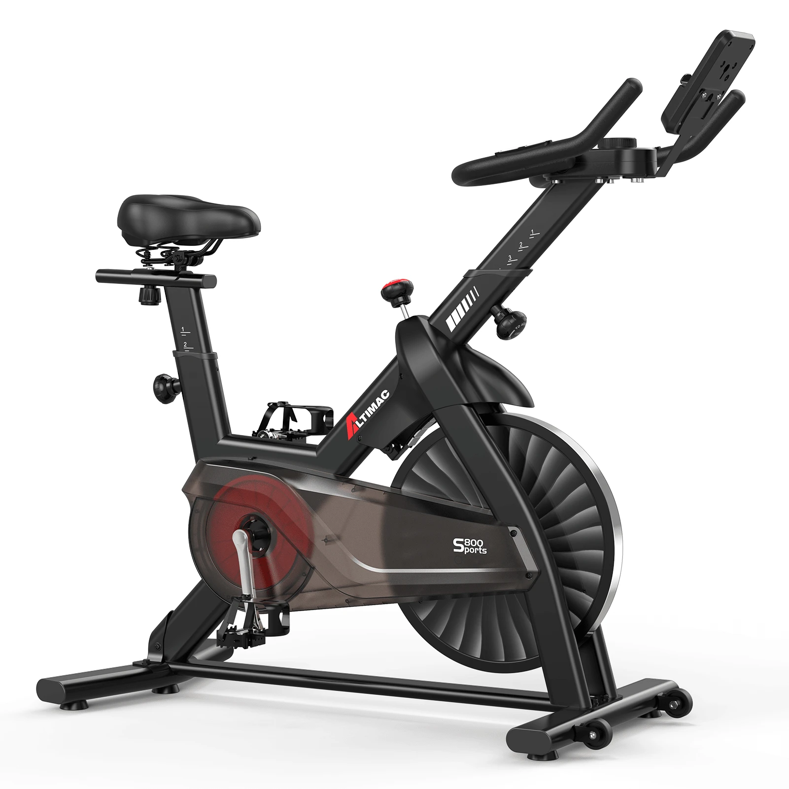 Heavy-Duty Exercise Bike For Home, Extended Frame For Tall Riders Up To 6'5", 380 Lbs Weight Capacity, Quiet Magnetic Resistance Indoor Cycling Spin Bike For Home Gym Cardio - S800 - Xem 1