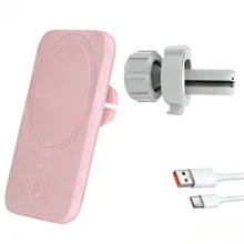 15W升级版磁吸无线车载充电器支架 - 兼容 17/16/15-11 Pro Max/Mini及所有支持Qi无线充电的手机，支持USB-C快充，360°旋转支架