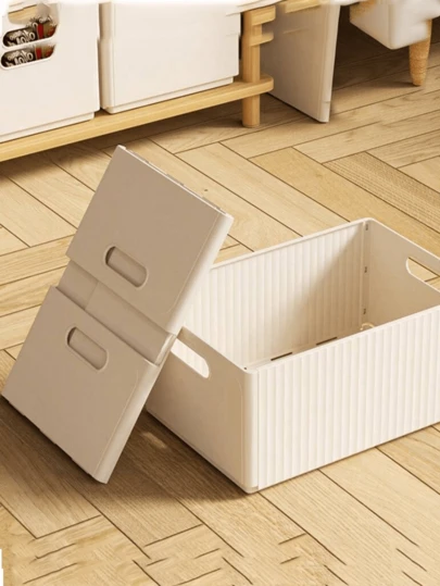 可折叠PP材质柜式收纳盒，多功能抽屉式收纳盒，适用于收纳化妆品、衣物、袜子、内衣，可用于卧室、衣柜、厨房、浴室、宿舍、书桌、梳妆台等场所，简约纯色，节省空间