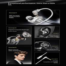 10毫米动圈单元入耳式耳机，可拆卸线缆，低音浑厚，HiFi音质 - 黑色 - 查看 5