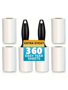 Quitapelos para mascotas, súper pegajoso, fácil de rasgar, sin fragancia, no impermeable, para uso corporal, adecuado para muebles, ropa y alfombras, limpieza de pelo de perro y gato - Blanco y Negro - Ver 8