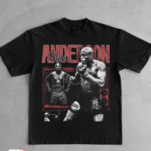 Anderson Silva Fan T-Shirt Vintage Bootleg Shirt Mix Martial Arts Tee - 黑色 - 查看 1