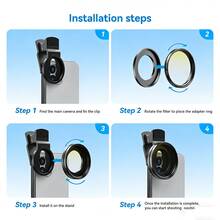APEXEL 7-In-1 Smartphone Filter Lens Kit, Professional 52mm Gradient Red, Yellow, Blue, And Orange Filters, ND32 Filter + Star Filter + CPL Filter, Gradient Smartphone Camera Filter Lens Compatible With Almost All Smartphones.
