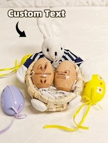 1 quả trứng Phục Sinh cá nhân hóa, Trứng Phục Sinh bằng gỗ tùy chỉnh với tên được khắc bằng laser, Quà tặng giỏ quà Phục Sinh, Quà tặng Phục Sinh bằng gỗ, Quà tặng Phục Sinh đầu tiên được cá nhân hóa, Quà tặng Phục Sinh sáng tạo năm 2025 - Nhiều màu - Xem 2