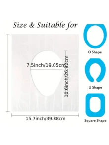 10pcs/15pcs/25pcs Disposable Toilet Seat Covers - Hygienic Portable Travel Set, Suitable For Hotels And Outings - Multicolor - View 2