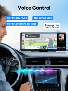 REMAX Wireless Apple CarPlay & Android Auto Display With HD Touchscreen & HD Backup Camera, Voice Control For Calls, Music & Navigation, Plug & Play, Universal Compatibility, Car Accessories, Car Stuff, Car Essentials - M13 - View 4