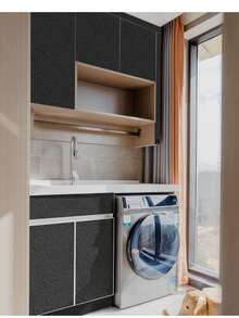 1卷丝滑质感自粘可移除可重复使用压纹乙烯基墙纸贴纸，适用于厨房橱柜、客厅、浴室、卧室、家具装饰、防溅墙，尺寸为15.7英寸 x 118英寸 - 彩色 - 查看 24