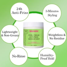 Adglamful Rosemary Curl Defining Cream 250g, No-Rinse Hair Conditioner, Non-Sticky, Reduces Frizz, 72-Hour Curl Hold, High Moisture + Anti-Frizz - Cream - View 2