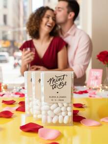 1pc Personalized Mint To Be Wedding Favor Sticker, Custom Name And Date Candy Box Sticker, Custom Mint Candy Box Sticker With Name And Date, Custom Candy Box Sticker, Mint To Be Label, Template, Custom Sticker, Personalized Name And Date Candy Box Sticker, Personalized Name And Date Sticker, Personalized Sticker - Couple Style - View 7