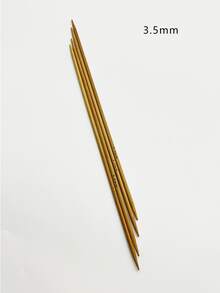 Bộ 4 kim đan hai đầu bằng thép cacbon dài 25cm, Kích thước: 2.0/2.5/3.0/3.5/4.0/4.5/5.0/5.5/6.0/6.5/7.0/8.0/9.0/10.0mm Kim đan/Kim tre - Màu Khaki - Xem 10