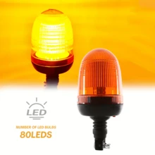 Heavy Duty Amber Rotating Warning Light - 40/60/80 LED Beads, 12-24V, High Brightness, Easy Installation Vehicle Safety Accessory, Sturdy Construction, Equipped With LED Controller, Suitable For Truck And Car LED Courtesy Lights