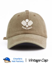 1 Pieza Gorra de béisbol estilo vintage lavada con estampado de pickleball, clásica y casual con sudadera suave, ajustable, ligera y con protección solar, versátil para partido de pickleball, deportes al aire libre, uso diario, fiestas y vacaciones, regalo perfecto para familias y amigos - Jugador de pickleball - Ver 12