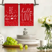 2/4/48 Stück Valentinstag Küchen Geschirrtücher, Polyester Geschirrtücher mit Herz Muster Design, saugfähig und weich, geeignet für tägliche Küchen Reinigung, können auch als Feiertags Dekoration verwendet werden um eine romantische Atmosphäre zu schaffen, praktisch und dekorativ, Küchentücher, Valentinstag & Hochzeitsdekoration - Verschiedenfarbig - Übersicht 11