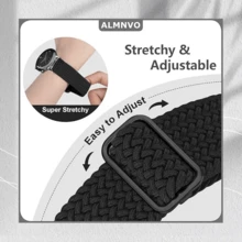 20毫米弹性编织单环表带，兼容三星Galaxy Watch 7 FE/6/5/4（40毫米/44毫米）、Galaxy Watch 6/4 Classic、Galaxy Watch 5 Pro（45毫米）、Watch 4 Classic（42毫米/46毫米）、Galaxy Watch 3（41毫米）、Galaxy Active2，男女通用，可升级延长