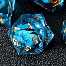 7pcs Sharp Edge Resin Handmade Cat's Eye D&D Dice Set, For Roleplaying Games Like - Multicolor - View 6