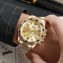 6-Piece Multi-Style Men's Party Watch Gift Set Durable Steel Band Fashion Watches For Him With Box Included Ideal For Birthdays Anniversaries Holidays - A - View 8