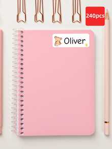 1/60/120/240pcs Customized Name Labels, Personalized Text Stickers, Cute Animal Pattern Waterproof Oil-Proof Transparent Labels, Perfect For Back To School, Lunch Boxes, Personal Items, Also Suitable For Tea Rooms, Home Gardens, Offices, Multi-Functional Decoration, Exquisite And Fashionable - Blue and White - View 25