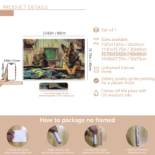 1pc Modern Wall Art Poster, Vintage Contemporary Decorative Art Style, Inspired By Fallout German Shepherd Canvas Art Print - Animal Ink Wall Hanging Decor, Framed Or Unframed, Room Decor, Home Decor, College Dorm Apartment Decor, Hotel, Home, Living Room, Bedroom, Bathroom And Office Wall Decor Gift