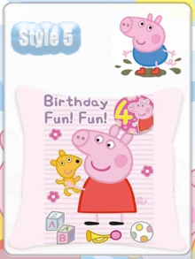 Peppa Pig 小猪佩奇卡通可爱印花家居沙发抱枕汽车靠垫套 - 彩色 - 查看 14