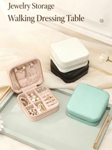 1 PCS Pink Jewelry Storage Box Multi Functional Portable Mini Jewelry Organizer Perfect For Storing Rings Necklaces Earrings And Bracelets Ideal For Home Use Daily Organization Travel Adventures Outdoor Activities Holiday Celebrations Party Favors And Wedding Occasions This Exquisite Jewelry Case Is A Thoughtful Gift For Women Friends And Moms Suitable For New Year Valentine S Day Birthdays And Various Festivals Offering Secure And Classified Storage To Protect Your Precious Jewelry From Scratches And Tangles With A Compact And Lightweight - Hồng - Xem 2