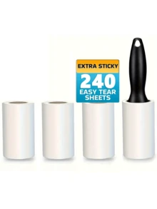 Quitapelos para mascotas, súper pegajoso, fácil de rasgar, sin fragancia, no impermeable, para uso corporal, adecuado para muebles, ropa y alfombras, limpieza de pelo de perro y gato - Blanco y Negro - Ver 6