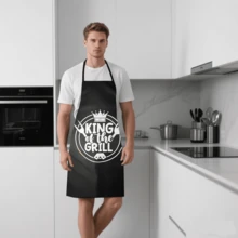 Șorț negru amuzant 1 buc/2 buc, șorț de gătit pentru cupluri cu design de coroană, șorț de grădinărit pentru bucătărie, grătar, cadou de copt și grătar, șorț de bucătărie pentru gătit, șorț de grătar, cadou șorț de sărbători, șorț cadou de ziua de naștere, șorț elegant pentru doamne/decor cameră, șorț cadou esențial pentru casă/sărbători/Ziua Îndrăgostiților, șorț creativ cadou pentru bărbați, ușor de curățat și depozitat, accesoriu de bucătărie/șorț decor petrecere, cadou pentru ea - Multicolor - Vizualizare 11