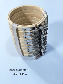 10pcs Bamboo Embroidery Hoops, 8cm/10cm/15cm/20cm