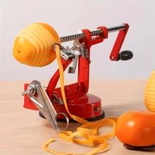 3-In-1 Apple Peeler, Corer, And Slicer Crafted From Alloy Materials, This Modern 3-In-1 Peeler Features A Powerful Suction Cup Base And Stainless Steel Blades (Includes 2 Peeling Blades/1 Slicing Blade). Suitable For Apples, Pears, Kiwis, Potatoes, And More. An Ideal Gift For Christmas, New Year, Or Birthdays, Perfect For Friends And Family. - Multicolor - View 5