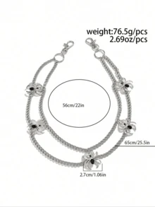 Luxury Streetwear Metal Punk Style Personalized Tassel Rivet Waist Chain Retro Dark Ins High Street Casual Men Pant Chain