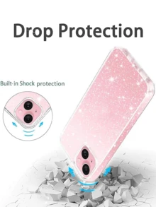 Glitter Case Compatible With Iphone 17 16 15 14 13 12 11 Pro Max Plus Mini Air 8 7 Plus Se3 Se2, Bling Sparkle Shockproof Phone Bumper Cover, Cute Sparkly For Women And Girls (Clear) - Clear - View 3