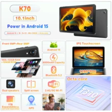 Qetupa 10.1 Inch Android 15 Tablet Computer Suitable For Both Adult And Children Scenarios6+128GB Octa-Core IPS 6000mAh 1TB Expand Dual WiFi BT5.2,Top Digital Items For Christmas Gifts - 黑色 - 查看 2