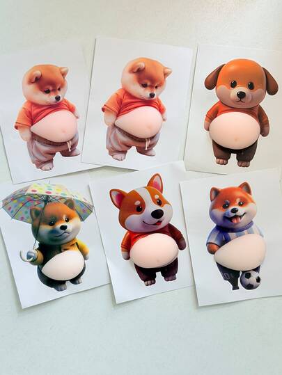 新款创意卡通宠物减压贴纸，可爱3D可塑形贴纸，DIY手工贴纸，超柔软硅胶防撞贴纸，手机装饰贴纸，适用于汽车和家居装饰、笔记本电脑、笔记本、学习用品、返校用品等。