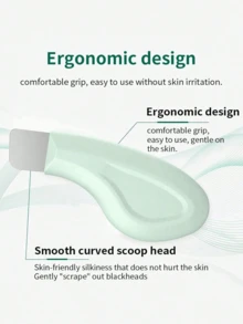 1-Piece Human-Shaped Blackhead Remover Tool - Gentle Pore Cleanser, Silicone Facial Scraper For Deep Cleansing | Facial Shovel Skin Cleanser & Nose Blackhead Extractor | Mild Unisex Skincare Tool | Suitable For Morning & Evening Skincare, Pre-Makeup Preparation, Post-Facial Care, Business Travel, Weekend At-Home Spa, Beauty Gift Sets & All-Season Use - 綠色 - 查看 3