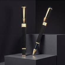 A Fashionable Metal Signature Pen/Smooth Writing/Wrinkled Lacquer Surface Business Gift Advertising Pen/High-End Men's And Women's Executive Pen/Student Calligraphy Practice Pen/Replaceable Pen Core - Black - View 4