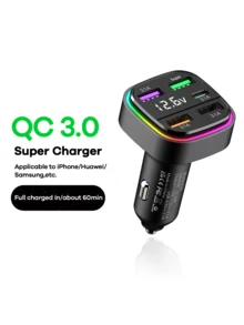 REMAX USB C Bluetooth Adapter For Car, PD Fast Charger With 5 Charging Port, Road Trip Essentials Cigarette Lighter Car Travel Essentials For Long Trips, Car Accessories, Super Practical Car Stuff - K34 - Xem 1