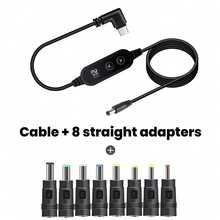 65W Type-C 转 DC 5 档可调双按钮斜角充电线