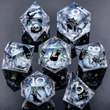 7pcs Resin Dice Set With Sharp Edges, Dungeon & Dragon Dice Set For D&D, RPG - Multicolor - View 12