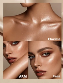 Spray iluminador natural USHAS, ligero y no grasoso, disponible en 4 colores, spray iluminador líquido multiusos para rostro, Body y cabello, realza los contornos faciales y corporales, crea un maquillaje tridimensional, esencial para fiestas, festivales, bodas y carnavales