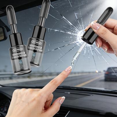 rayhong 2026 Windshield Crack Repair Kit – Easy-Apply Liquid for Fixing Chips and Star-Shaped Cracks on Car Windows and Auto Glass. This Adhesive Does Not Require Polishing or Specialty Tools, Repairs Damage for Clear Vision.